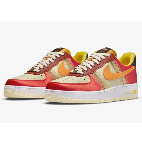Nike Air Force 1 '07 PRM Little Accra Ghana NYC Habanero Curry DV4463-600 Sz 2Y - Picture 1 of 6